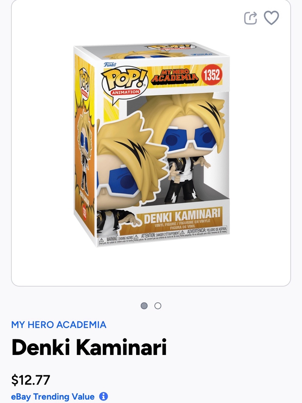 Funko Pop! Animation Denki Kaminari Vinyl Figure - 1352